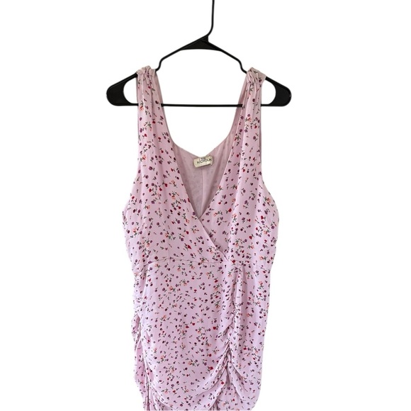 Nicholas Pink Floral Ruched Silk Dress - Picture 4 of 8
